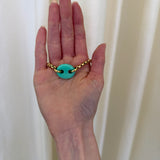 Jenna Blake, Single Stone Mariner Link Bracelet, Chrysoprase