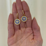 Buddha Mama: Periwinkle Evil Eye Huggie Earrings