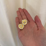 Buddha Mama: Diamond Heart Omega Earrings