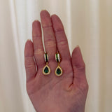 Buddha Mama: Tsavorite Pear Shaped Huggie Earrings