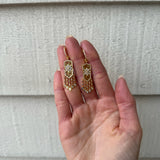 Buddha Mama: Flower Filigree Dangle Earrings with Diamonds