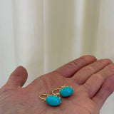 Jenna Blake - Victorian Oval Turquoise Drop Earrings