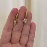 Established - Pave Diamond Heart Huggies