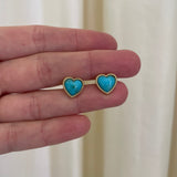 ESTABLISHED - Stone Heart Rope Accent Studs- Turquoise