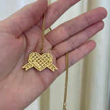 Established - Large Diamond Heart Tattoo Necklace MOM