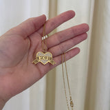 Established - Large Diamond Heart Tattoo Necklace MOM