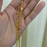 Buddha Mama: 4MM Ball Chain with Diamonds 20K Gold