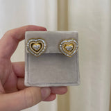 Buddha Mama: Diamond Heart Omega Earrings