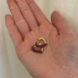 Lucy Delius - Baby Chubby Love Ruby Earrings (Antique Finish)