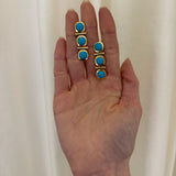 Jade Ruzzo - Gilda 3-Stone Drop Earrings - Turquoise