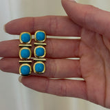 Jade Ruzzo - Gilda 3-Stone Drop Earrings - Turquoise