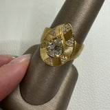 Brooke Gregson - Talisman Shield Diamond Engraved Ring - One Of A Kind