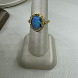 Black Opal Orbit Halo Ring - One Of A Kind