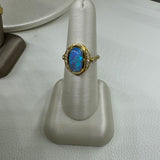 Black Opal Orbit Halo Ring - One Of A Kind