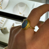 Black Opal Orbit Halo Ring - One Of A Kind