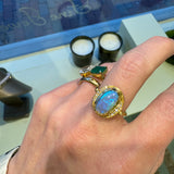 Black Opal Orbit Halo Ring - One Of A Kind