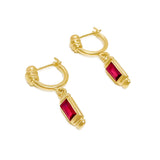 HOWL - Ruby Baguette Drop Earrings