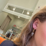Cathy Waterman - Branched Hoop Earrings with Leaf Dangles