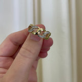 For Future Reference - Chain Link Ring with Diamonds
