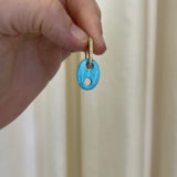 Jenna Blake - Mini Mariner Link with Diamond Huggies - Turquoise