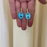 Jenna Blake - Mini Mariner Link with Diamond Huggies - Turquoise