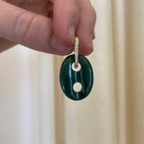 Jenna Blake - Mariner Link with Diamond Huggies- Malachite