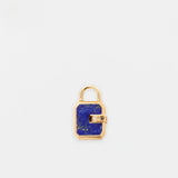 Mini Padlock Lapis Diamond Pave - James Banks Designs