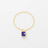 Mini Padlock Lapis Diamond Pave - James Banks Designs