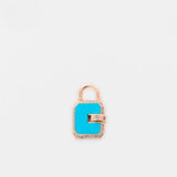 Mini Padlock Lapis Diamond Pave - James Banks Designs