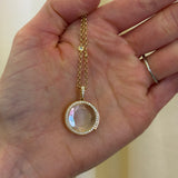 Loquet - Helios Heritage Round Diamond Locket 18k & Diamond Gold Necklace 18"