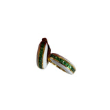 Buddha Mama: White Enamel Huggie Hoop Earrings