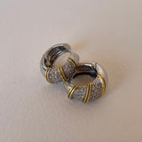 For Future Reference - Vintage White Gold Diamond Huggies