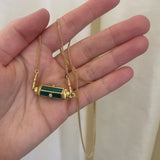 Marie Lichtenberg - Diamond Malachite Baby Locket