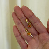 Howl - Rory Hoops with Round Orange Sapphire Drop
