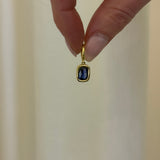 Octavia Elizabeth - Hidden Gem Pendant - Elongated Cushion Sapphire