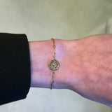 Marlo Laz - Wee Porte Bonheur BRACELET RAISED GOLD WHITE DIAMOND