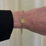 Marlo Laz - Petite PB Bracelet - Pink Sapphire Black Enamel - 7in