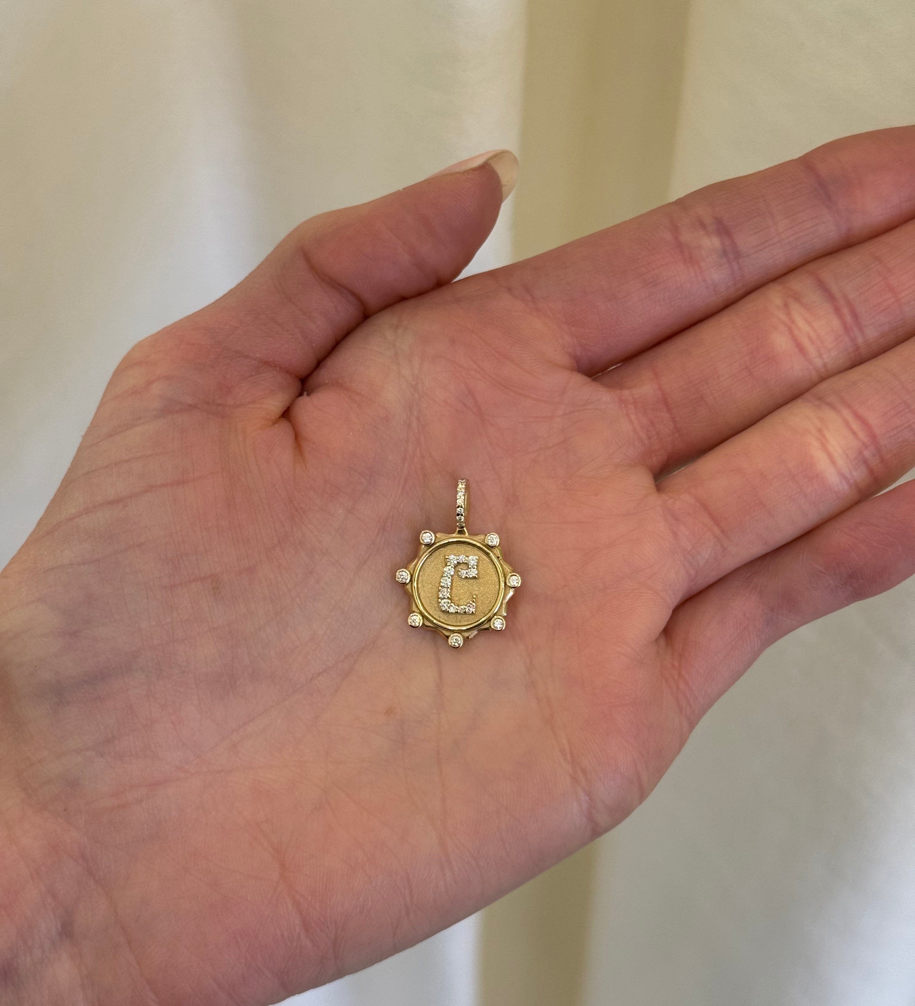 Alphabet Coin Pavé Charm