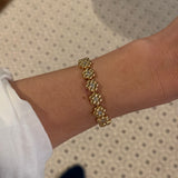 Boochier - Yellow Gold Diamond Flower Puff Bracelet