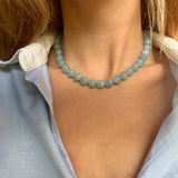 Jade Ruzzo - Aquamarine Beaded Necklace With Gilda Clasps