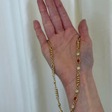 Boochier - Yellow Gold Padparascha Sapphire & Diamond Slinkee Necklace