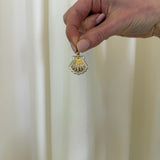 Boochier - WHITE MOTHER OF PEARL YELLOW GOLD DIAMOND SEASHELL PENDANT