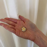 Boochier - WHITE MOTHER OF PEARL YELLOW GOLD DIAMOND SEASHELL PENDANT
