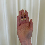 Boochier - GREY PEARL SHELL HUGGIE EARRINGS