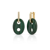 Jenna Blake - Mariner Link with Diamond Huggies- Malachite