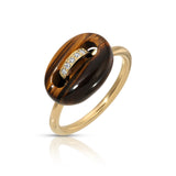 Jenna Blake - MINI STONE MARINER RING tiger’s eye