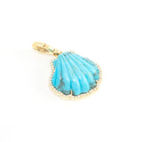 Jenna Blake - Carved Stone Shell Charm - Turquoise