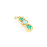 Jenna Blake - Morse Code Shadow Charm - Emerald and Turquoise