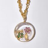 Loquet - Jupiter Gold Locket 18k & Figaro Necklace Chain 22" 18k