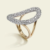 Lucy Delius -  Large Modern Finish Diamond Oval Ring